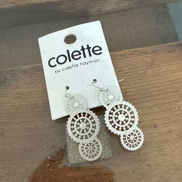 Colette by Colette Hayman Silver Tone Filigree Drop Earrings