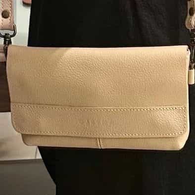Antelo Cream Leather Crossbody Bag