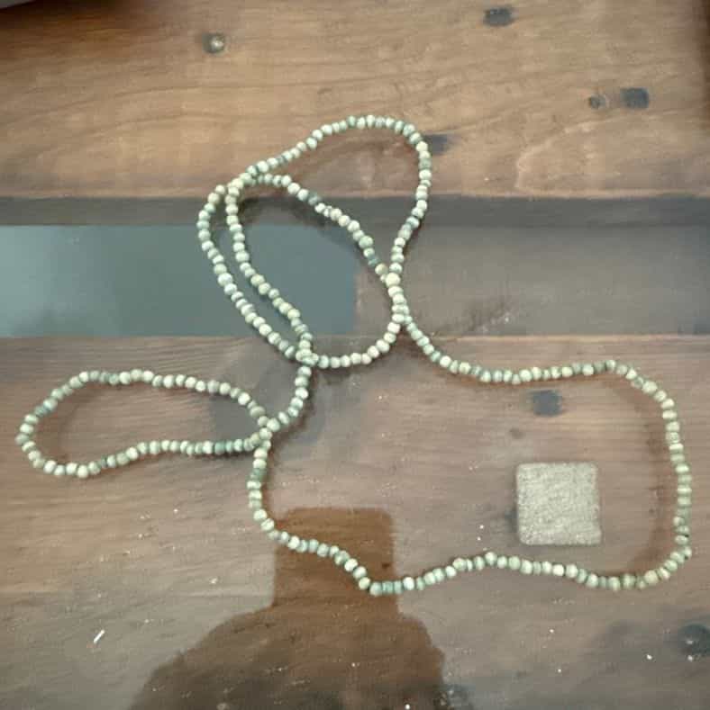 Long Green Beaded Necklace