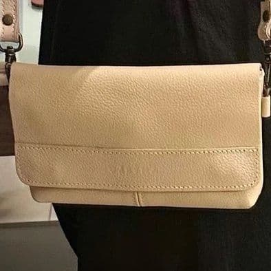 Antelo Cream Leather Crossbody Bag - Image 1 of 5