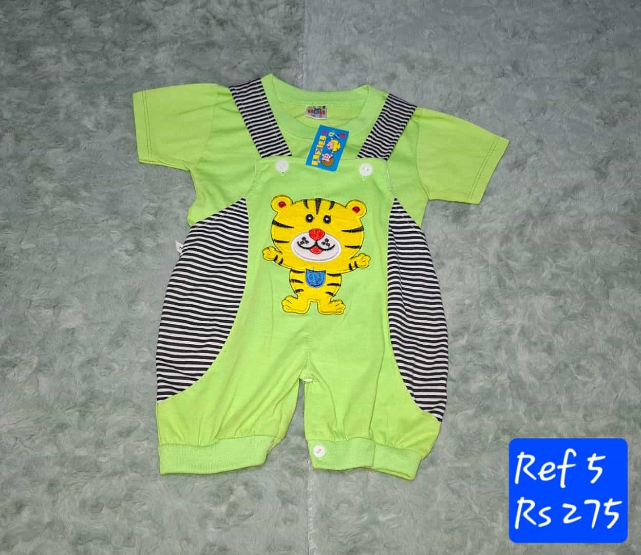 Baby Tiger Print Romper Green