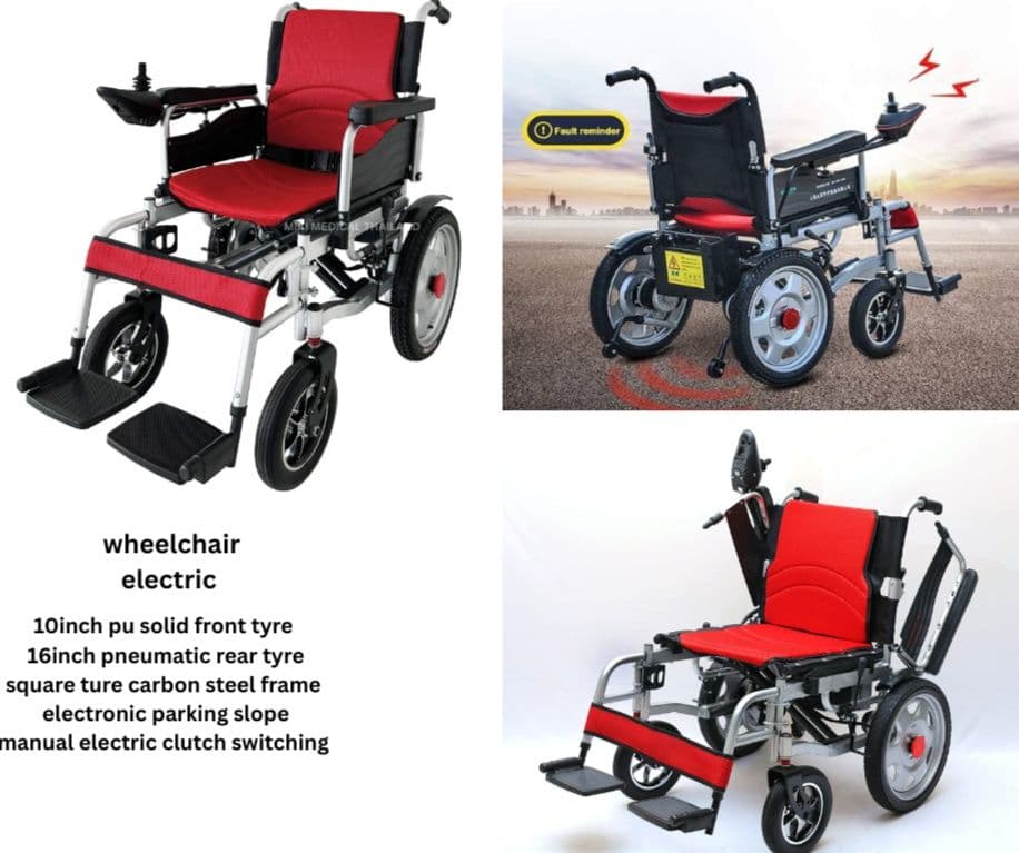 Red Electric Wheelchair Carbon Steel Frame - Image 1 of 1