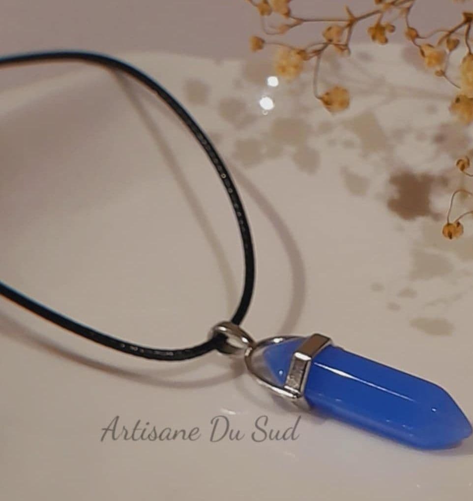 Crystal Point Pendant Necklace - Assorted Colors - Image 1 of 7