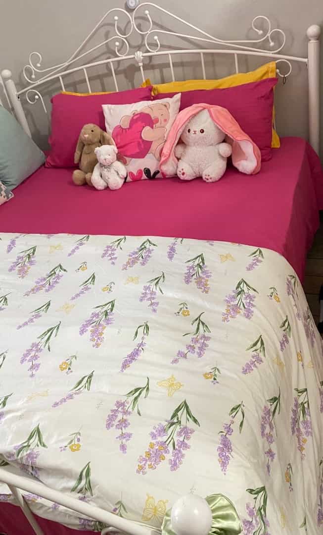 White Metal Bed and Mattress