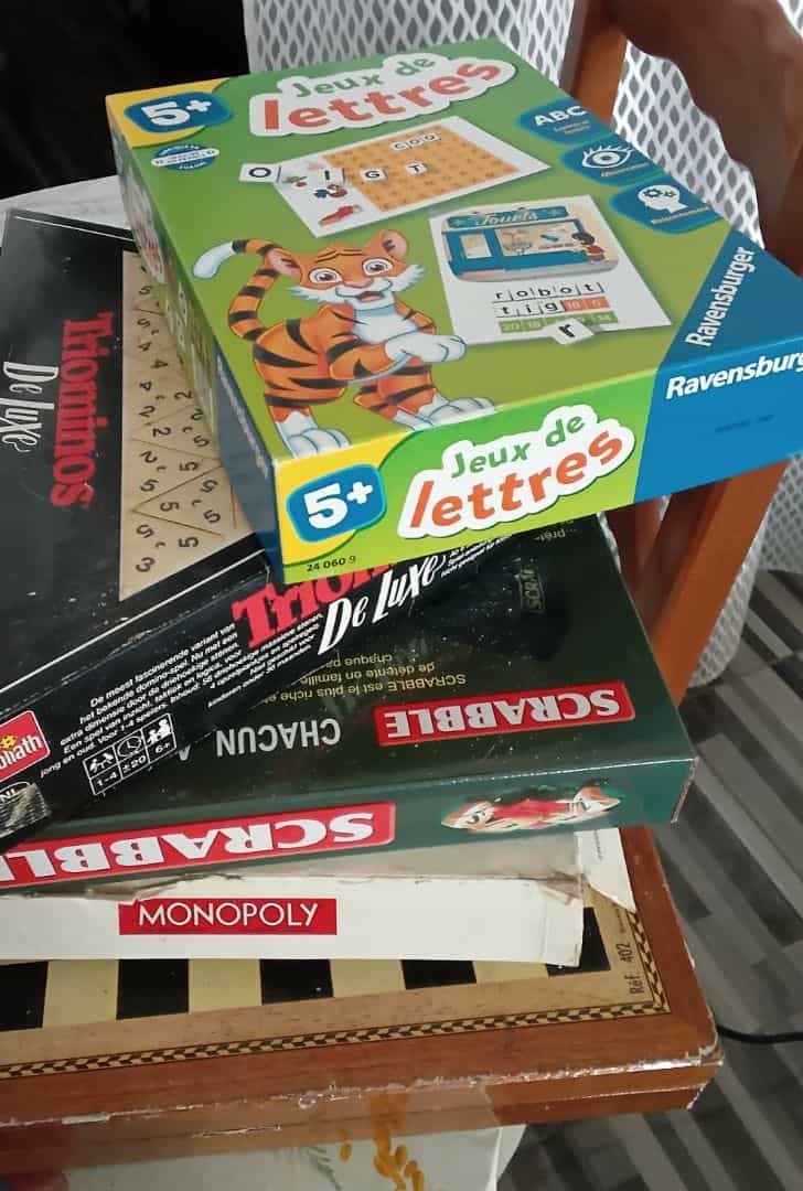 Lot of 4 Board Games: Ravensburger, Goliath, Scrabble, Monopoly